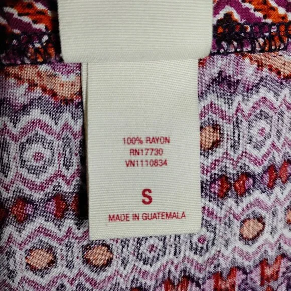 Mossimo Supply Co. Maxi Boho Skirt Size Small Pink and Orange Tones Aztec Print - Picture 10 of 10